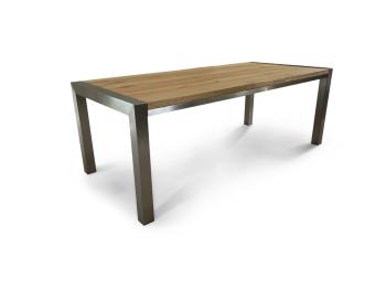 Tafel eikenhout en RVS